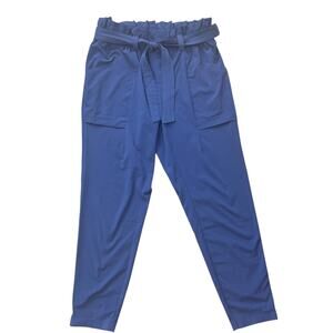 Athleta Skyline Featherweight Blue Tie Waist Belt Pants Womens Size 4